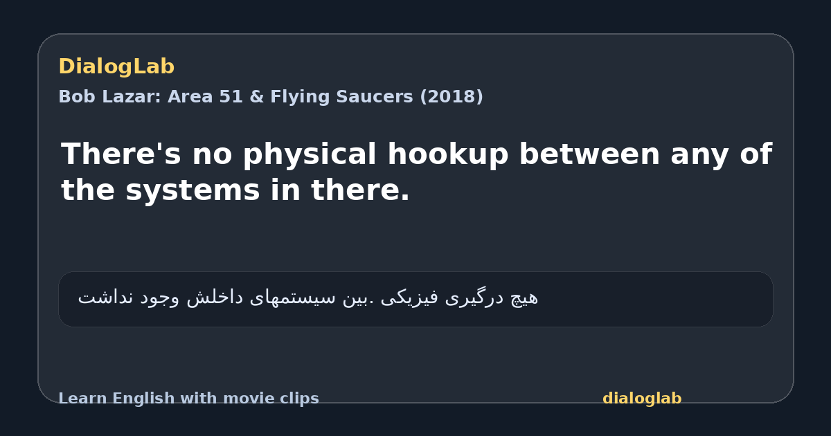 Share card for There's no physical hookup between any of the systems in there.