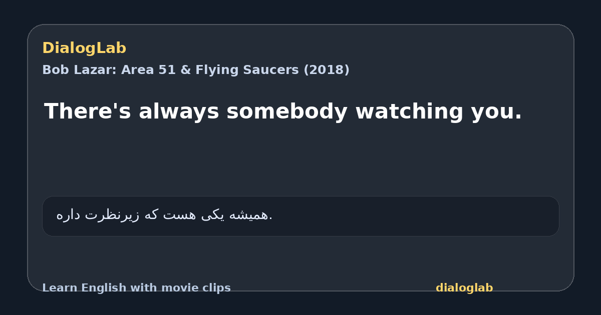 Share card for There's always somebody watching you.