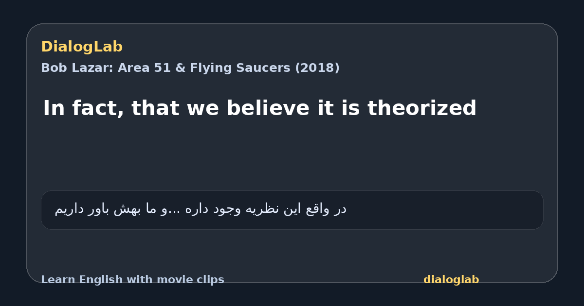 Share card for In fact, that we believe it is theorized