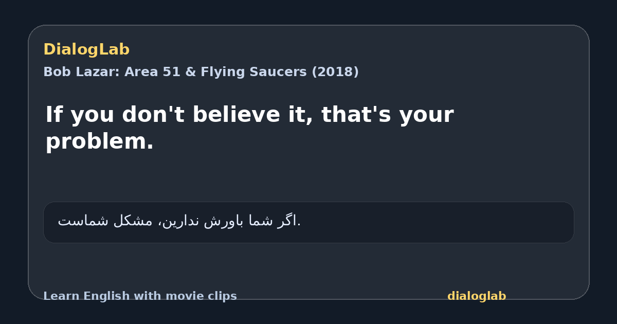 Share card for If you don't believe it, that's your problem.