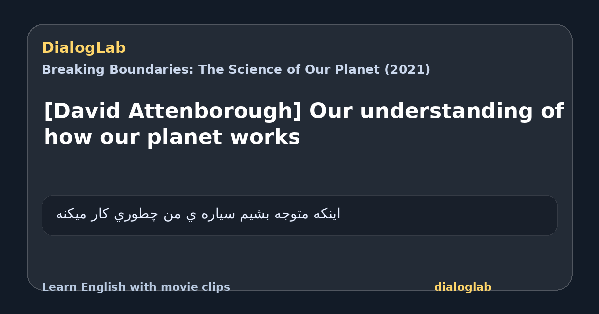 Share card for [David Attenborough] Our understanding of how our planet works