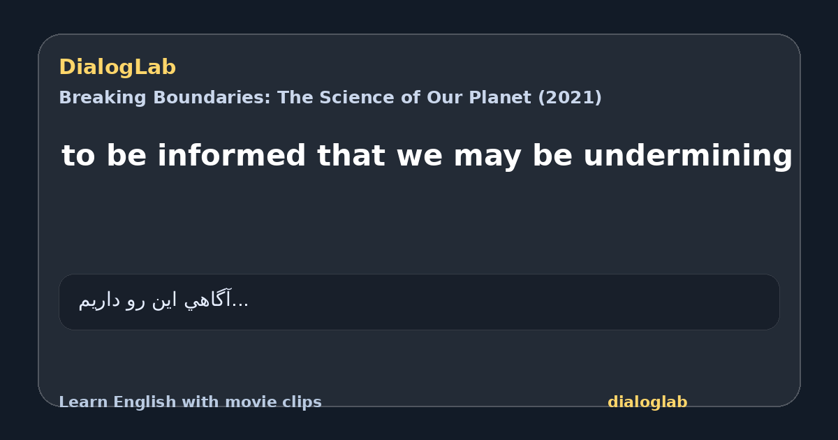 Share card for to be informed that we may be undermining