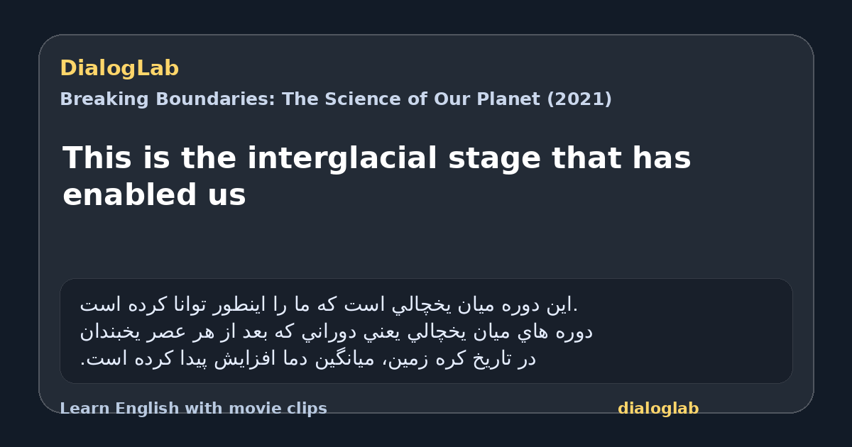 Share card for This is the interglacial stage that has enabled us