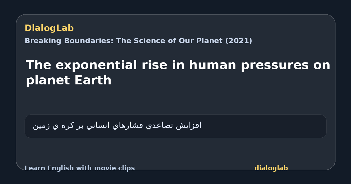 Share card for The exponential rise in human pressures on planet Earth
