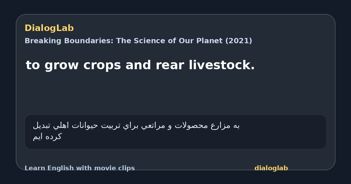 Share card for to grow crops and rear livestock.