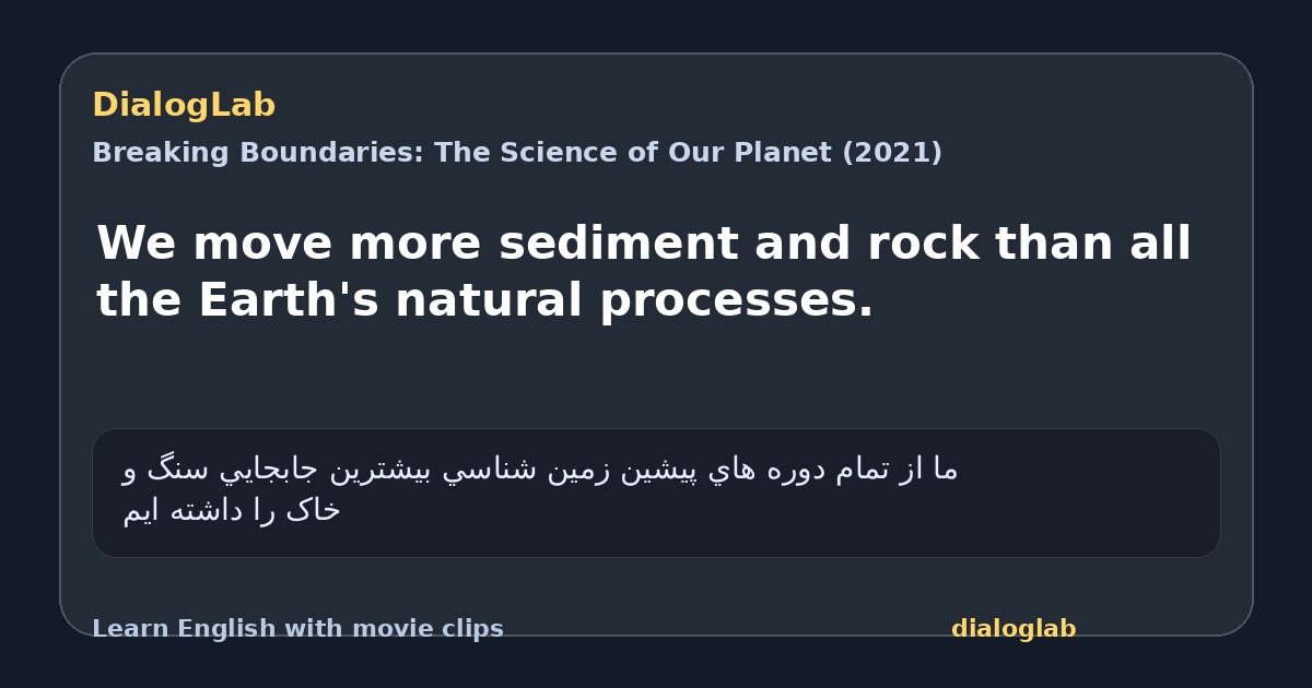 Share card for We move more sediment and rock than all the Earth's natural processes.