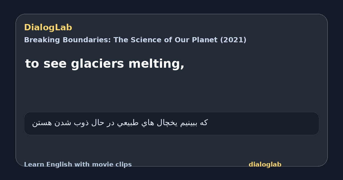 Share card for to see glaciers melting,