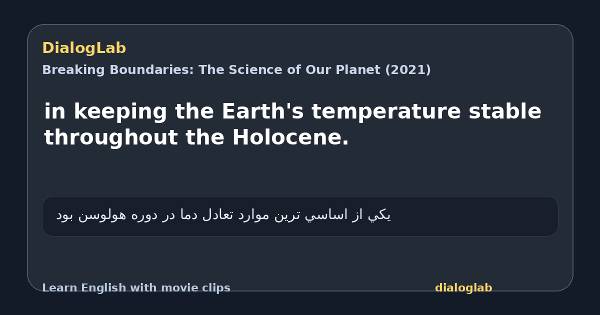 Share card for in keeping the Earth's temperature stable throughout the Holocene.