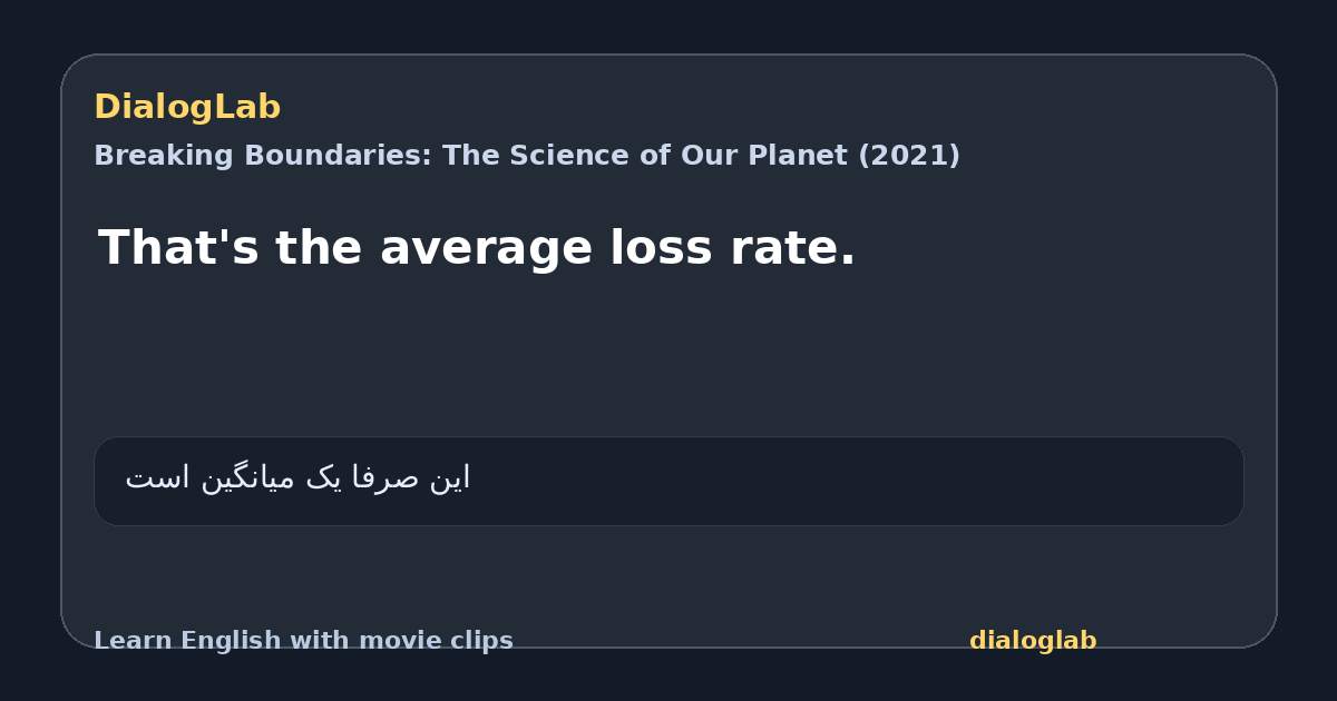 Share card for That's the average loss rate.