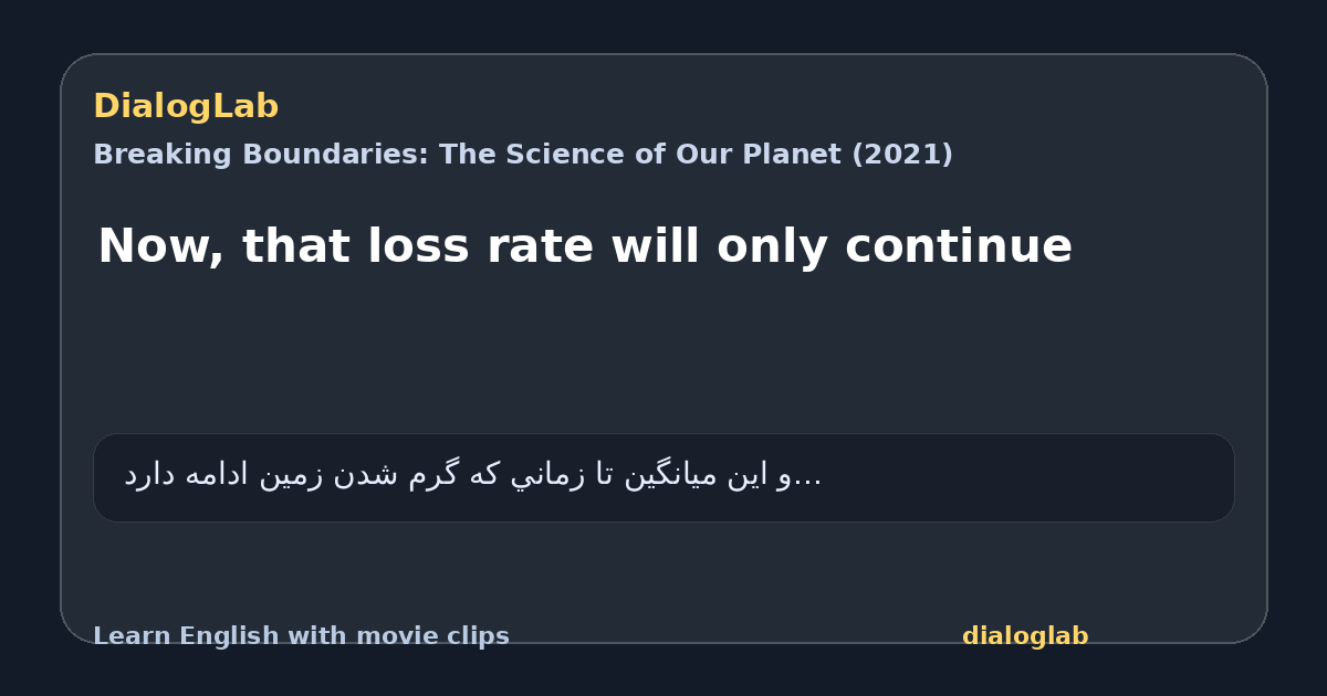 Share card for Now, that loss rate will only continue