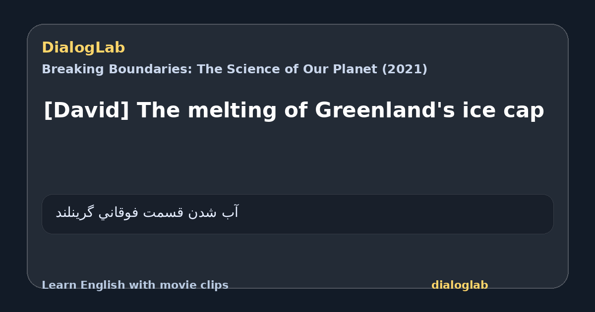 Share card for [David] The melting of Greenland's ice cap