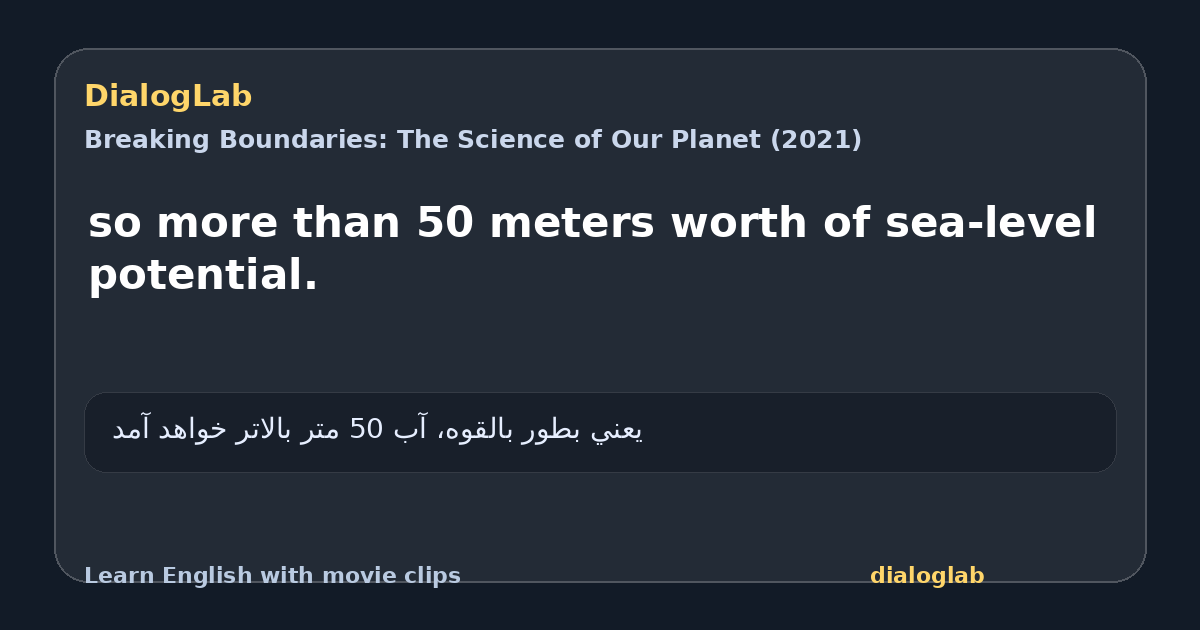 Share card for so more than 50 meters worth of sea-level potential.