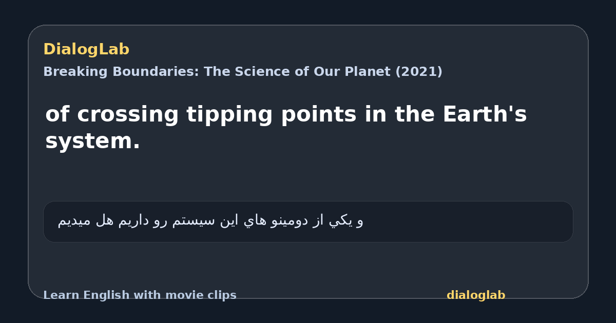 Share card for of crossing tipping points in the Earth's system.