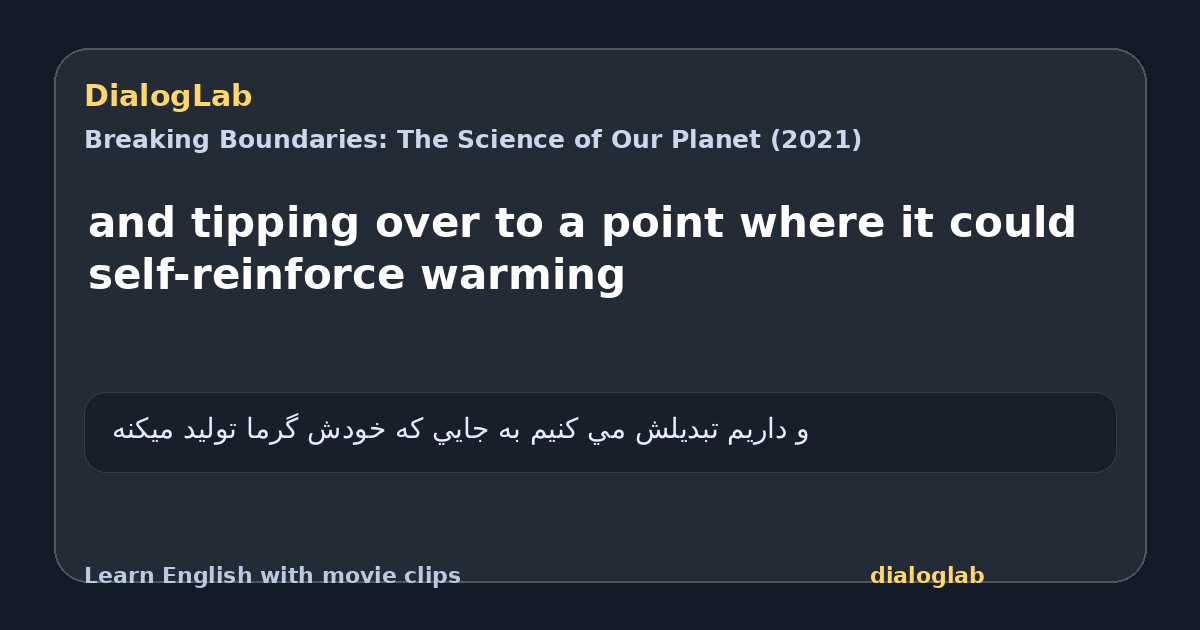 Share card for and tipping over to a point where it could self-reinforce warming