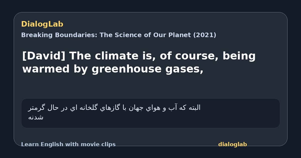 Share card for [David] The climate is, of course, being warmed by greenhouse gases,