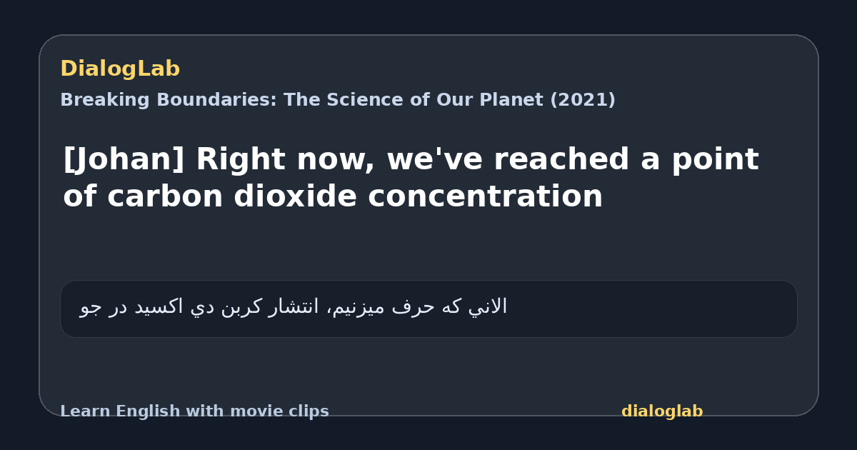 Share card for [Johan] Right now, we've reached a point of carbon dioxide concentration