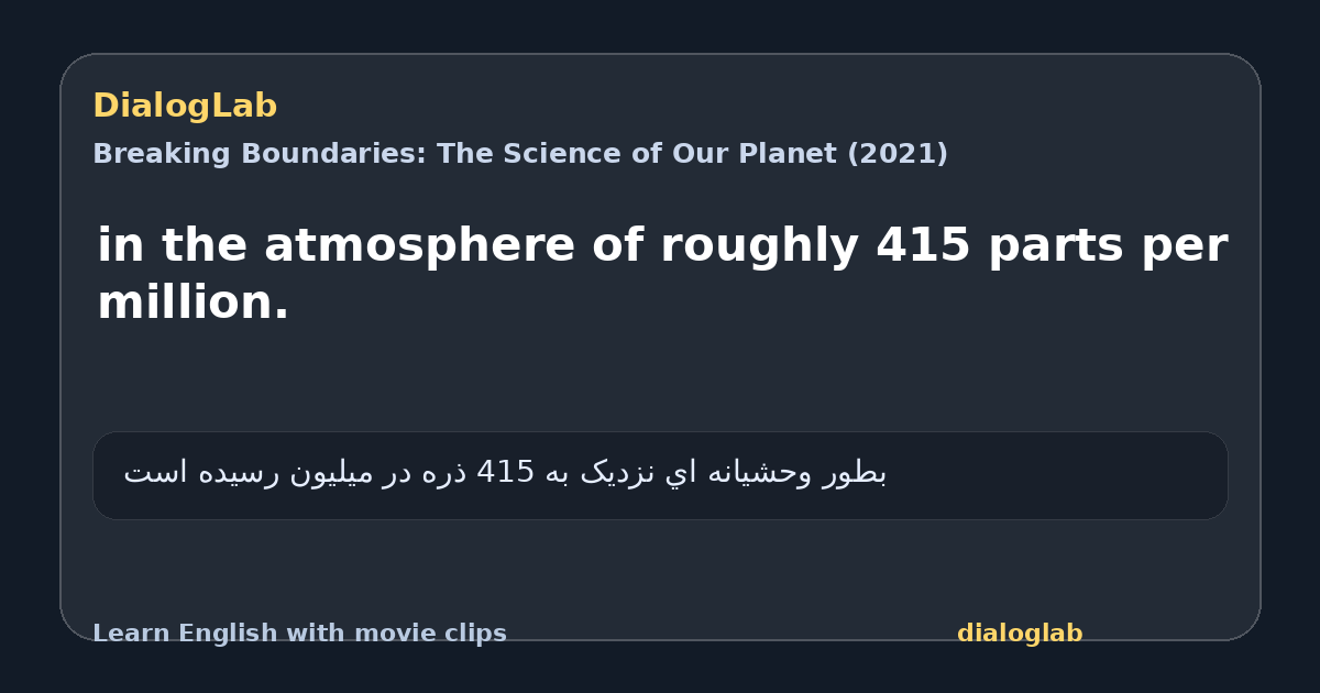 Share card for in the atmosphere of roughly 415 parts per million.