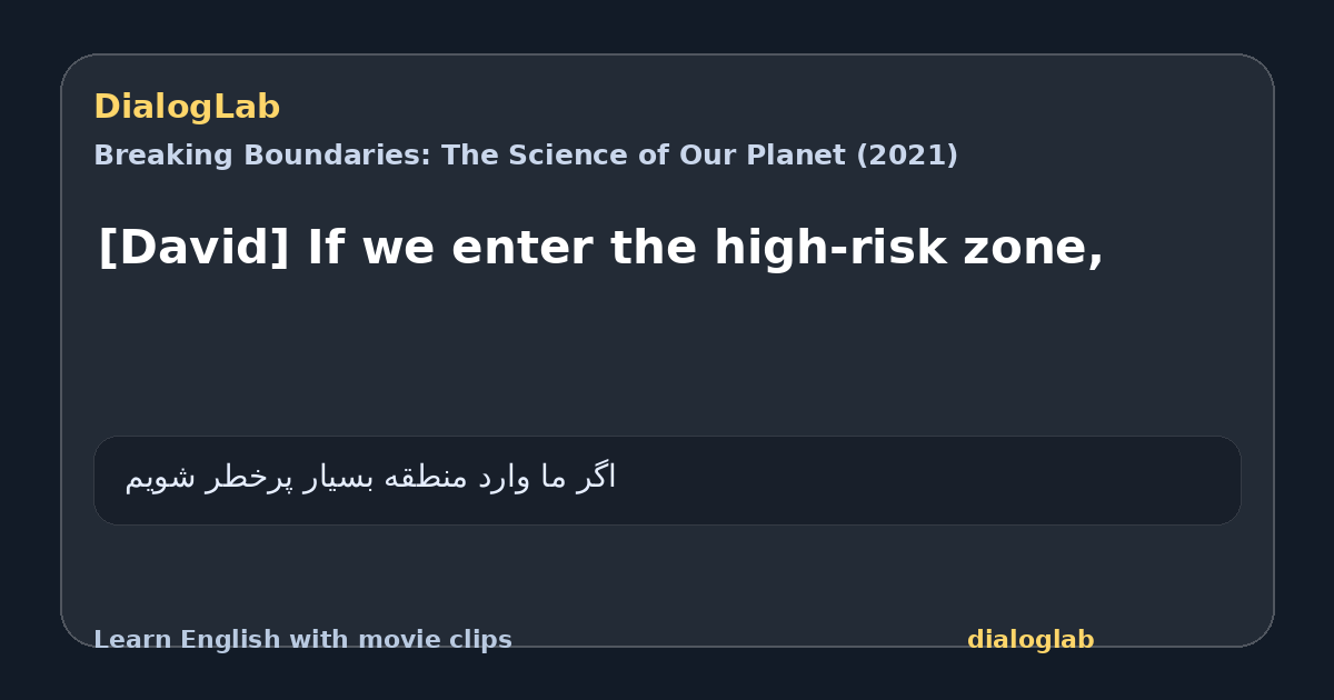 Share card for [David] If we enter the high-risk zone,