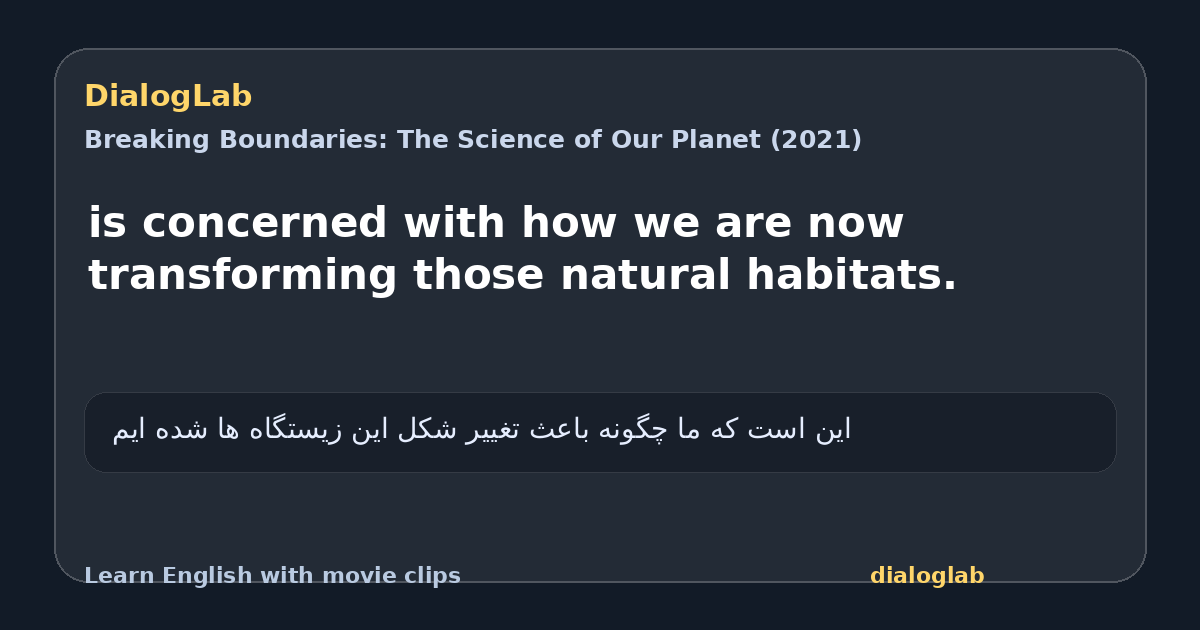 Share card for is concerned with how we are now transforming those natural habitats.