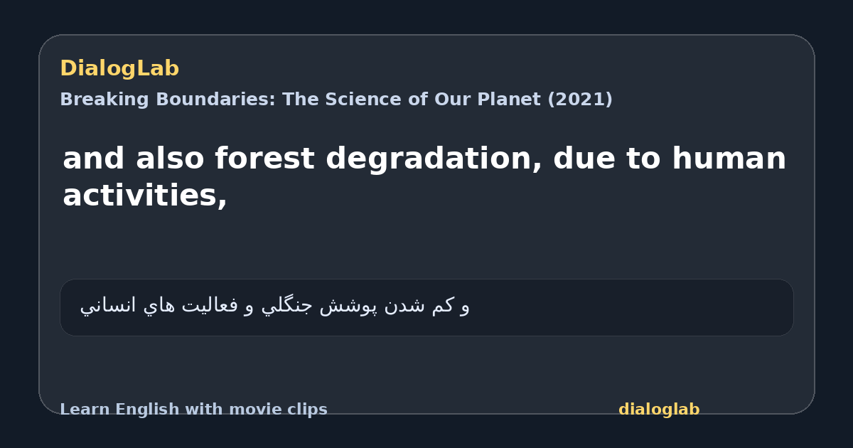 Share card for and also forest degradation, due to human activities,