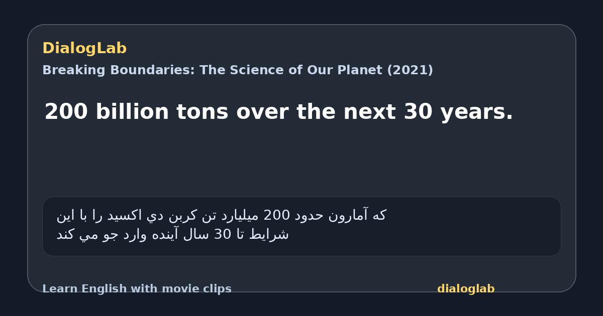 Share card for 200 billion tons over the next 30 years.