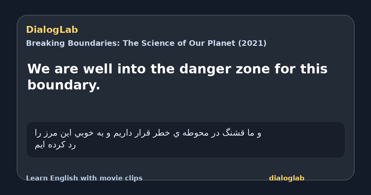 Share card for We are well into the danger zone for this boundary.