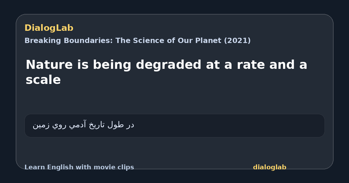 Share card for Nature is being degraded at a rate and a scale