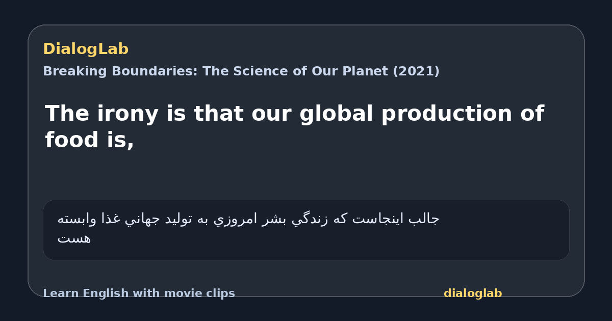 Share card for The irony is that our global production of food is,