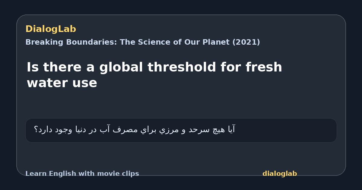 Share card for Is there a global threshold for fresh water use