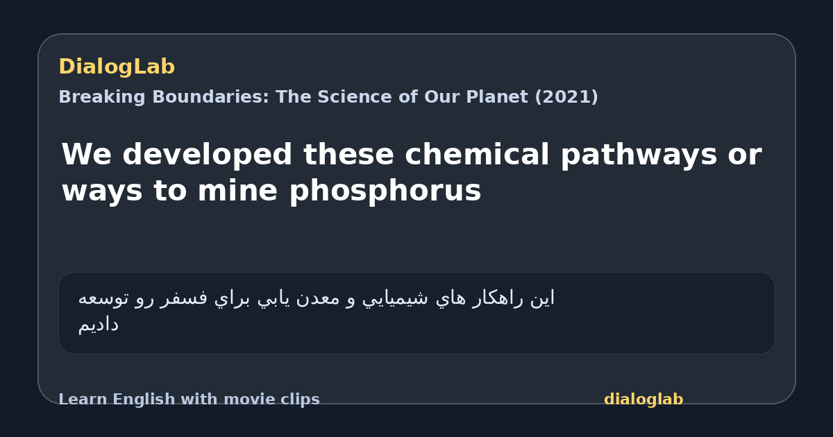 Share card for We developed these chemical pathways or ways to mine phosphorus