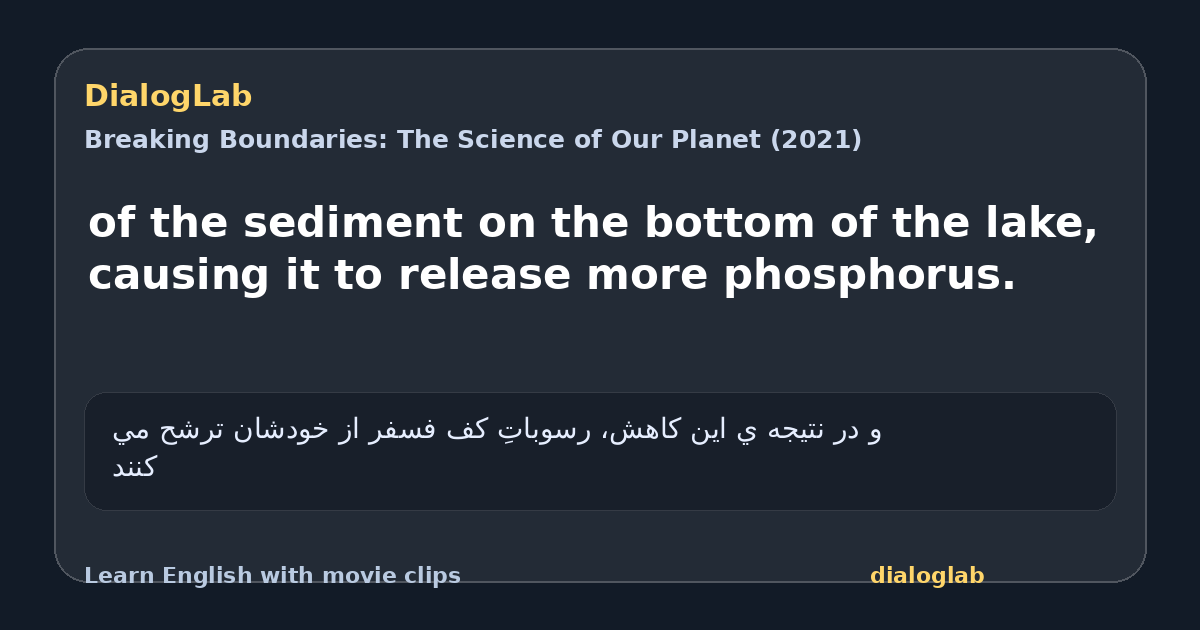 Share card for of the sediment on the bottom of the lake, causing it to release more phosphorus.