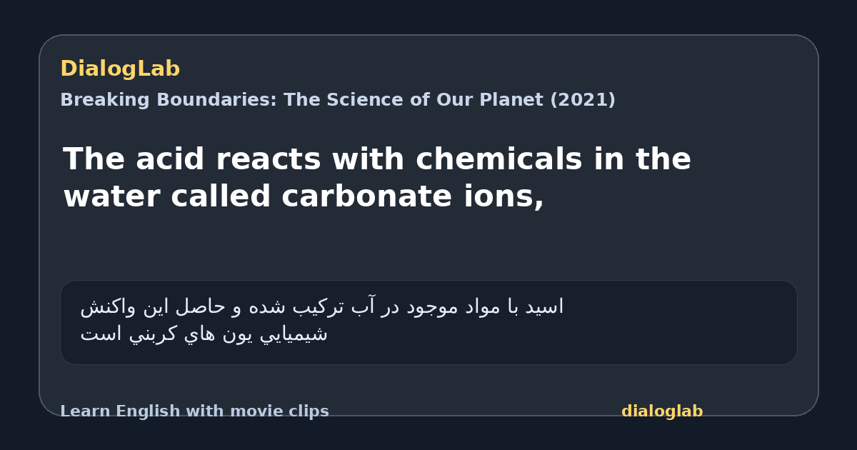 Share card for The acid reacts with chemicals in the water called carbonate ions,