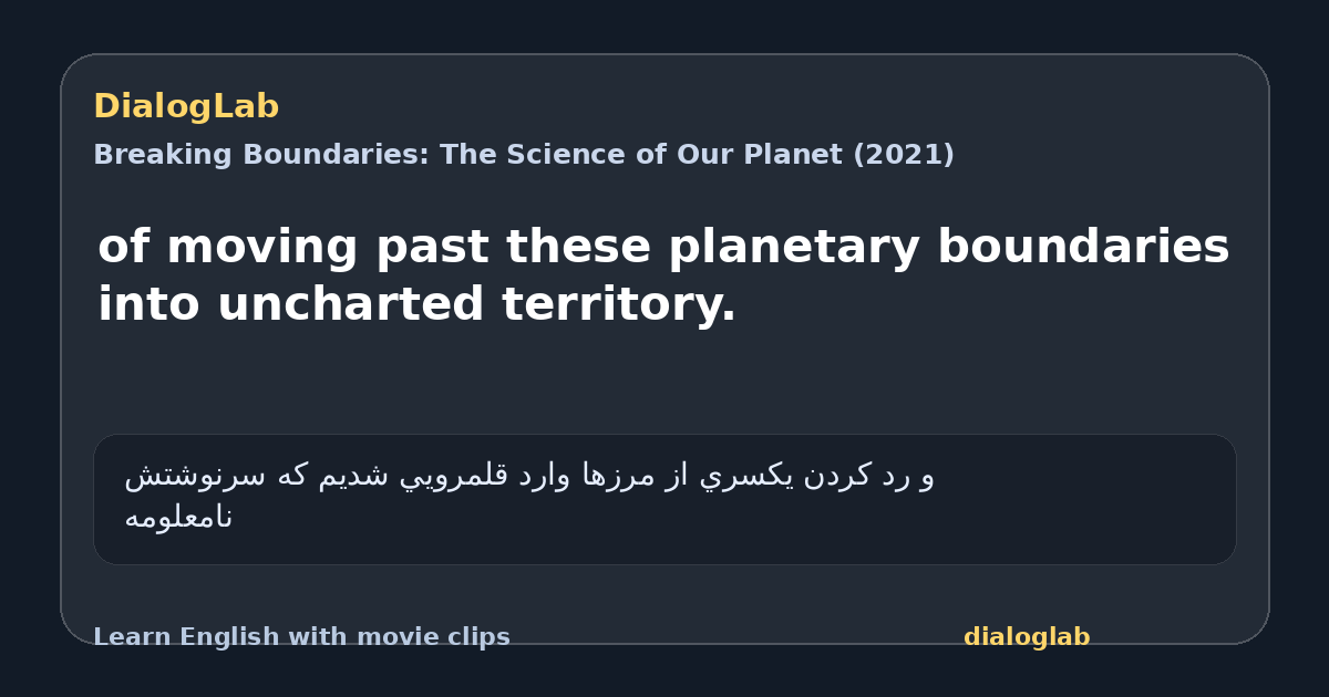 Share card for of moving past these planetary boundaries into uncharted territory.
