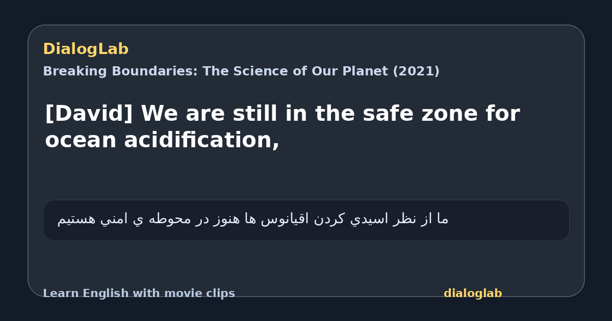 Share card for [David] We are still in the safe zone for ocean acidification,