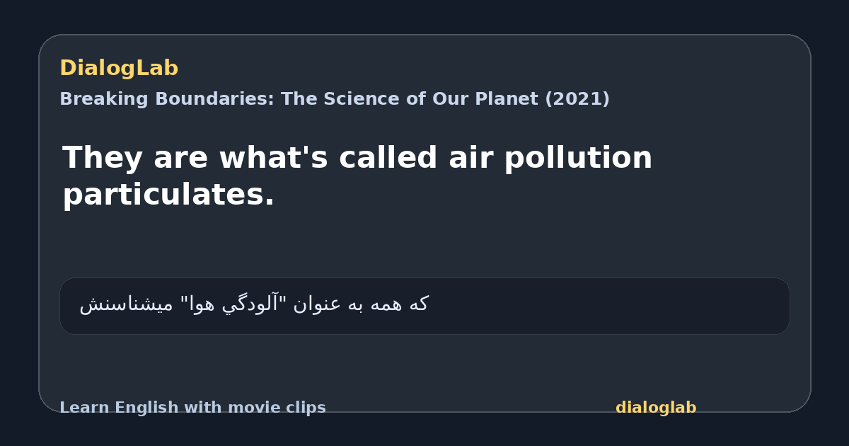 Share card for They are what's called air pollution particulates.