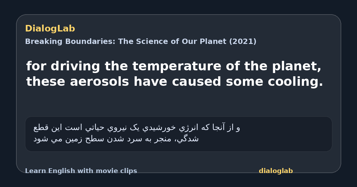 Share card for for driving the temperature of the planet, these aerosols have caused some cooling.