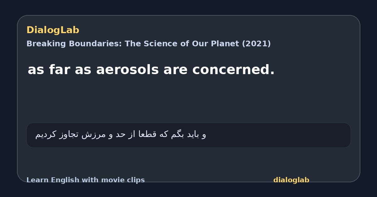 Share card for as far as aerosols are concerned.