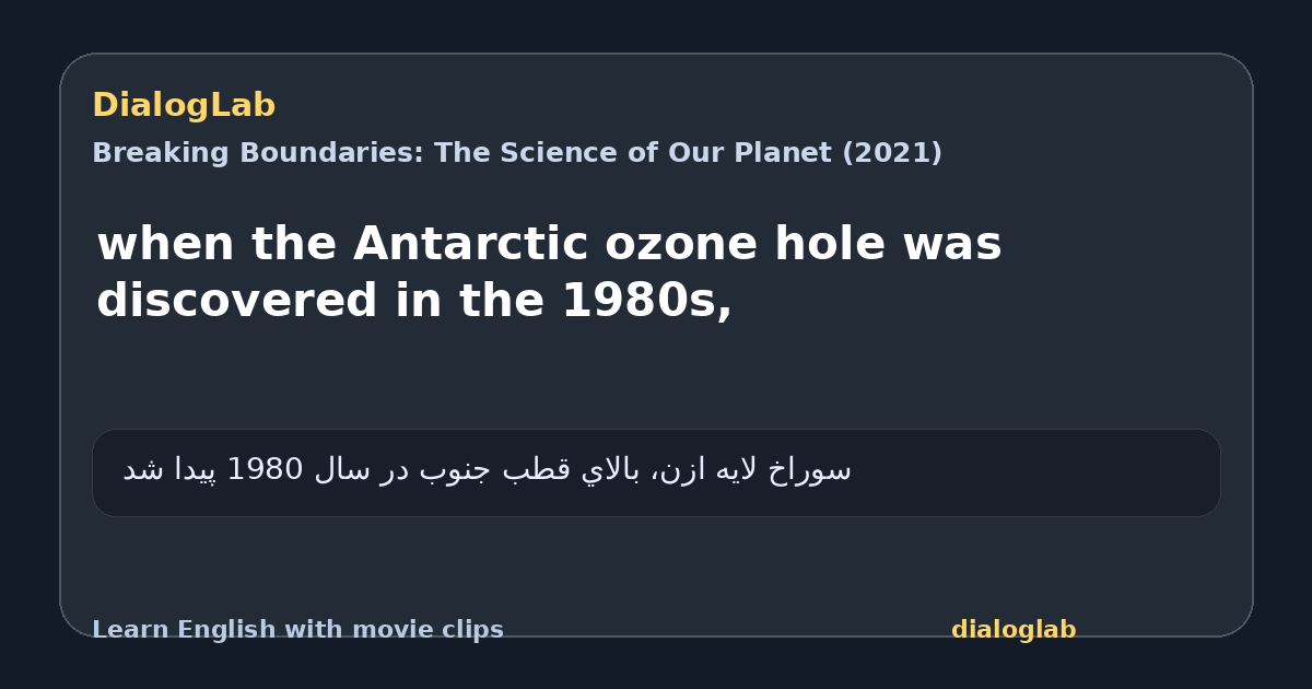Share card for when the Antarctic ozone hole was discovered in the 1980s,