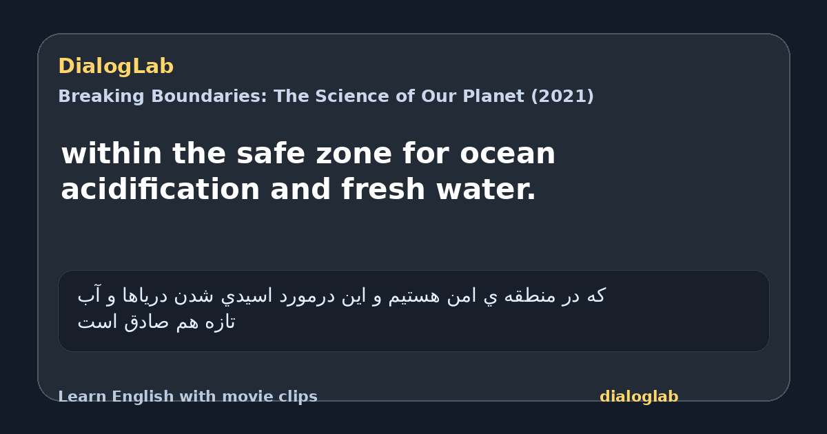 Share card for within the safe zone for ocean acidification and fresh water.