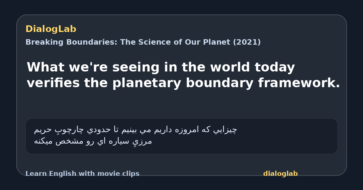 Share card for What we're seeing in the world today verifies the planetary boundary framework.