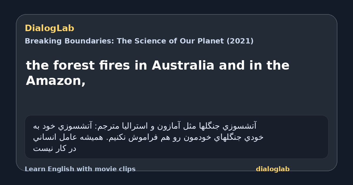 Share card for the forest fires in Australia and in the Amazon,
