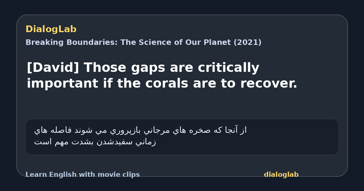 Share card for [David] Those gaps are critically important if the corals are to recover.