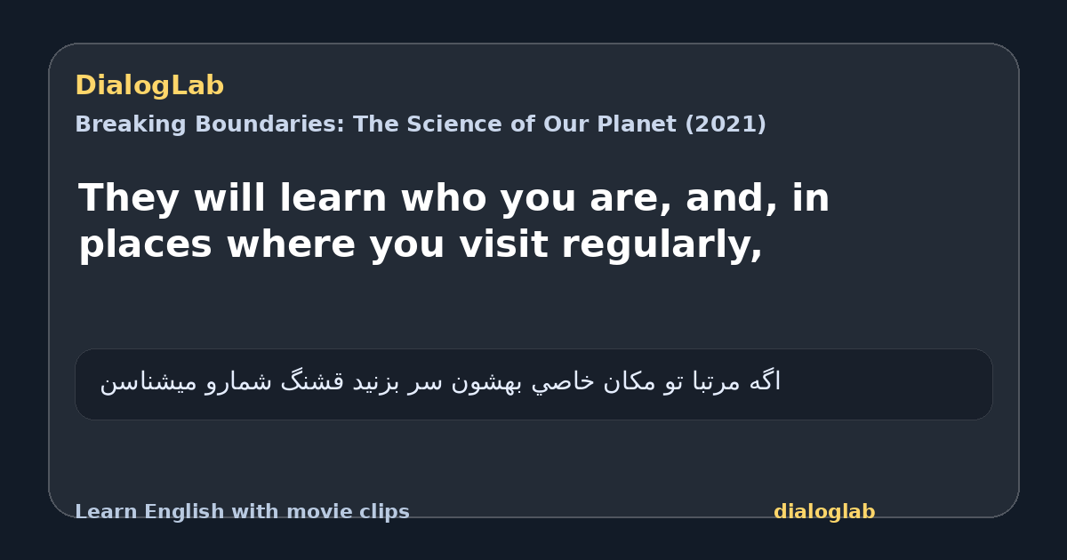 Share card for They will learn who you are, and, in places where you visit regularly,