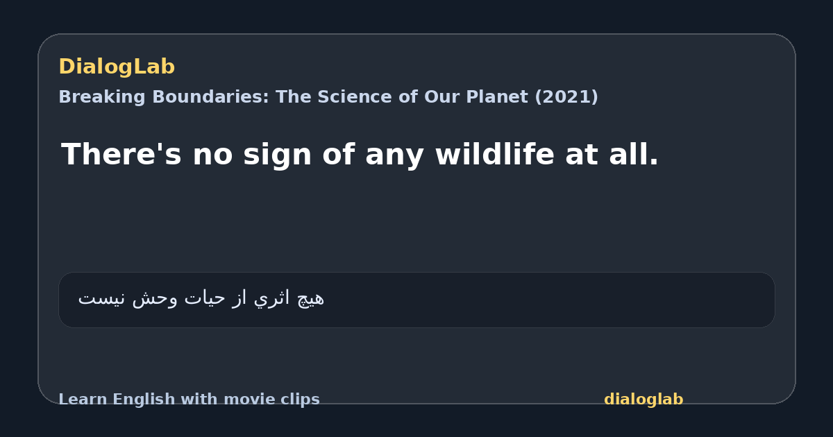 Share card for There's no sign of any wildlife at all.