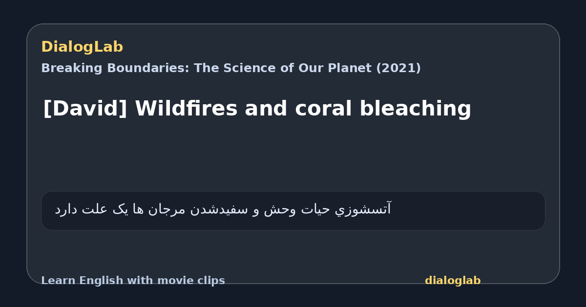 Share card for [David] Wildfires and coral bleaching