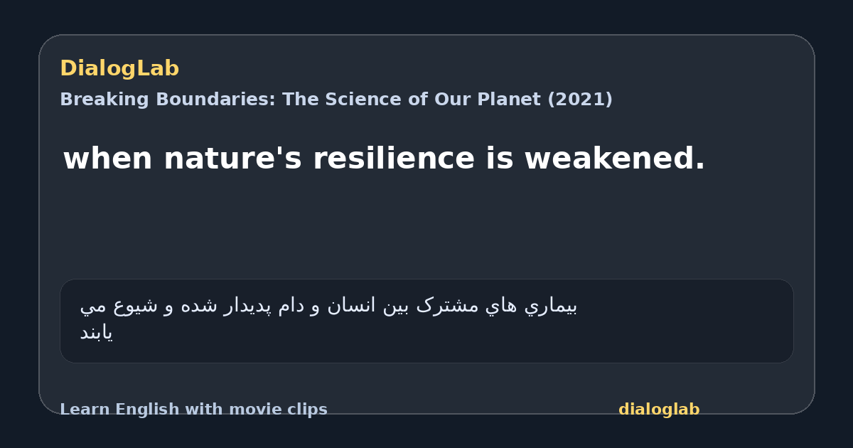 Share card for when nature's resilience is weakened.