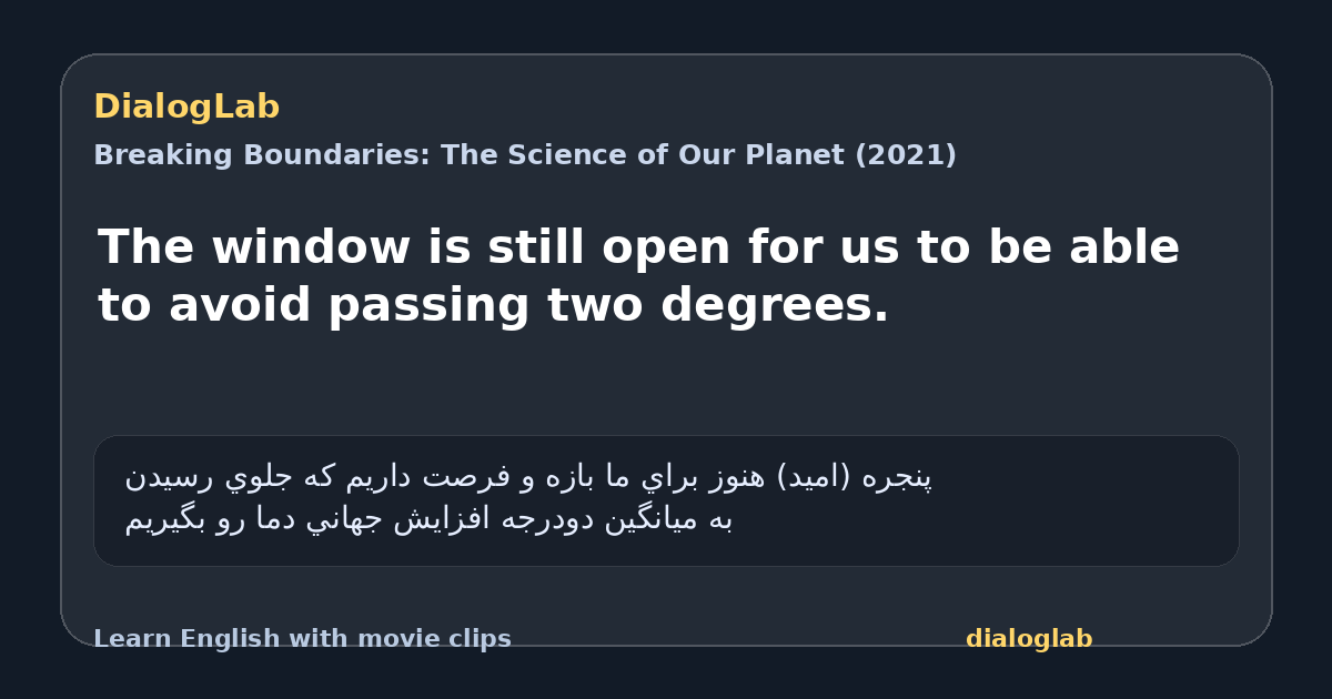 Share card for The window is still open for us to be able to avoid passing two degrees.