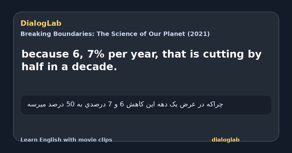 Share card for because 6, 7% per year, that is cutting by half in a decade.