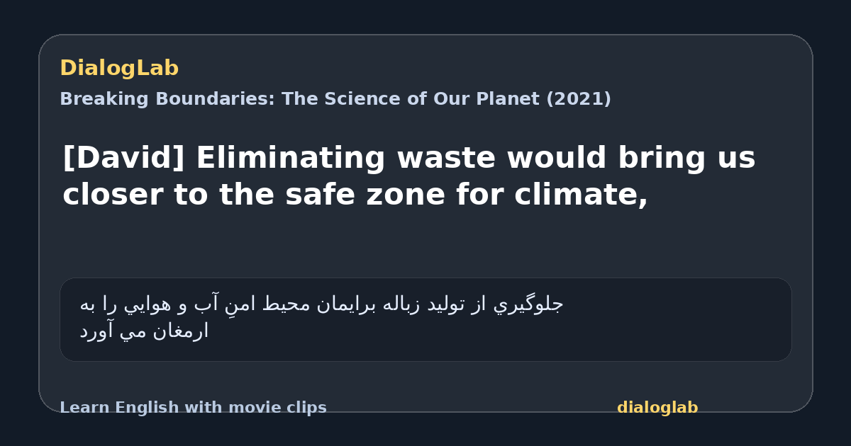 Share card for [David] Eliminating waste would bring us closer to the safe zone for climate,