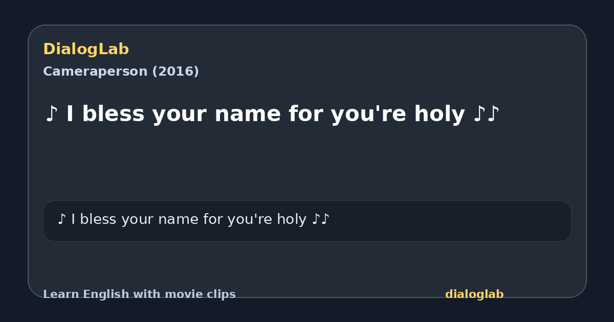Share card for ♪ I bless your name for you're holy ♪♪